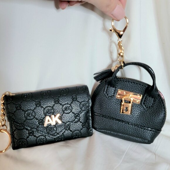 Anne Klein Black Mini Wallet & Black Purse Keychain – NEW - Picture 1 of 2